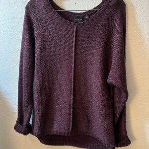 Tribal Women's Burgundy with black woven  Sweater size Small